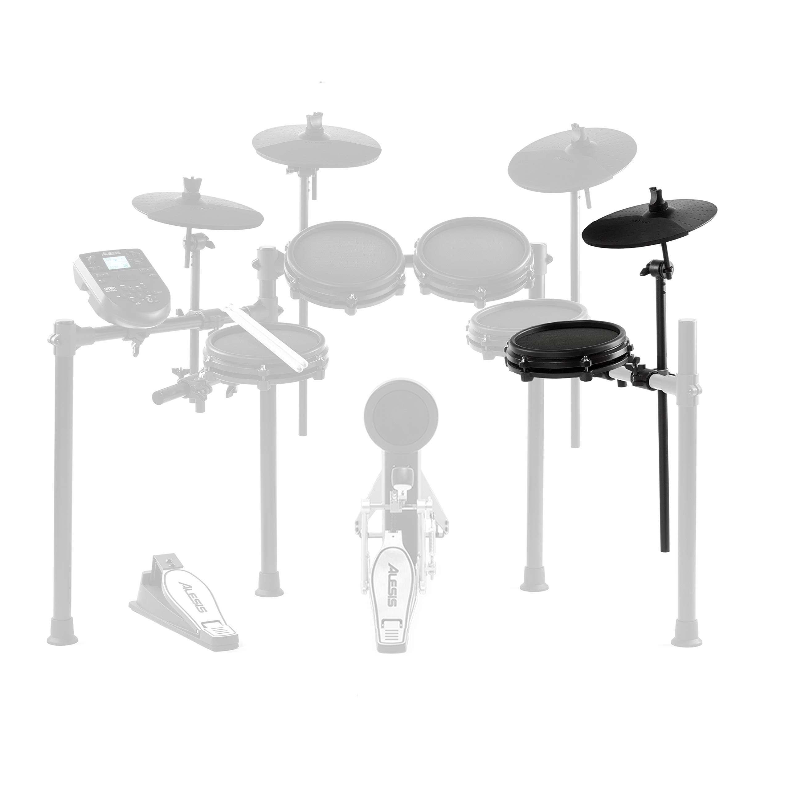 Alesis Drums Nitro Mesh Expansion Pack, Dual Zone Mesh Drum Pad and 10-inch Cymbal
