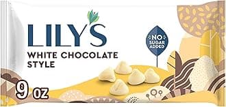 LILY'S White Chocolate Style No Sugar Added, Baking Chips Bag, 9 oz