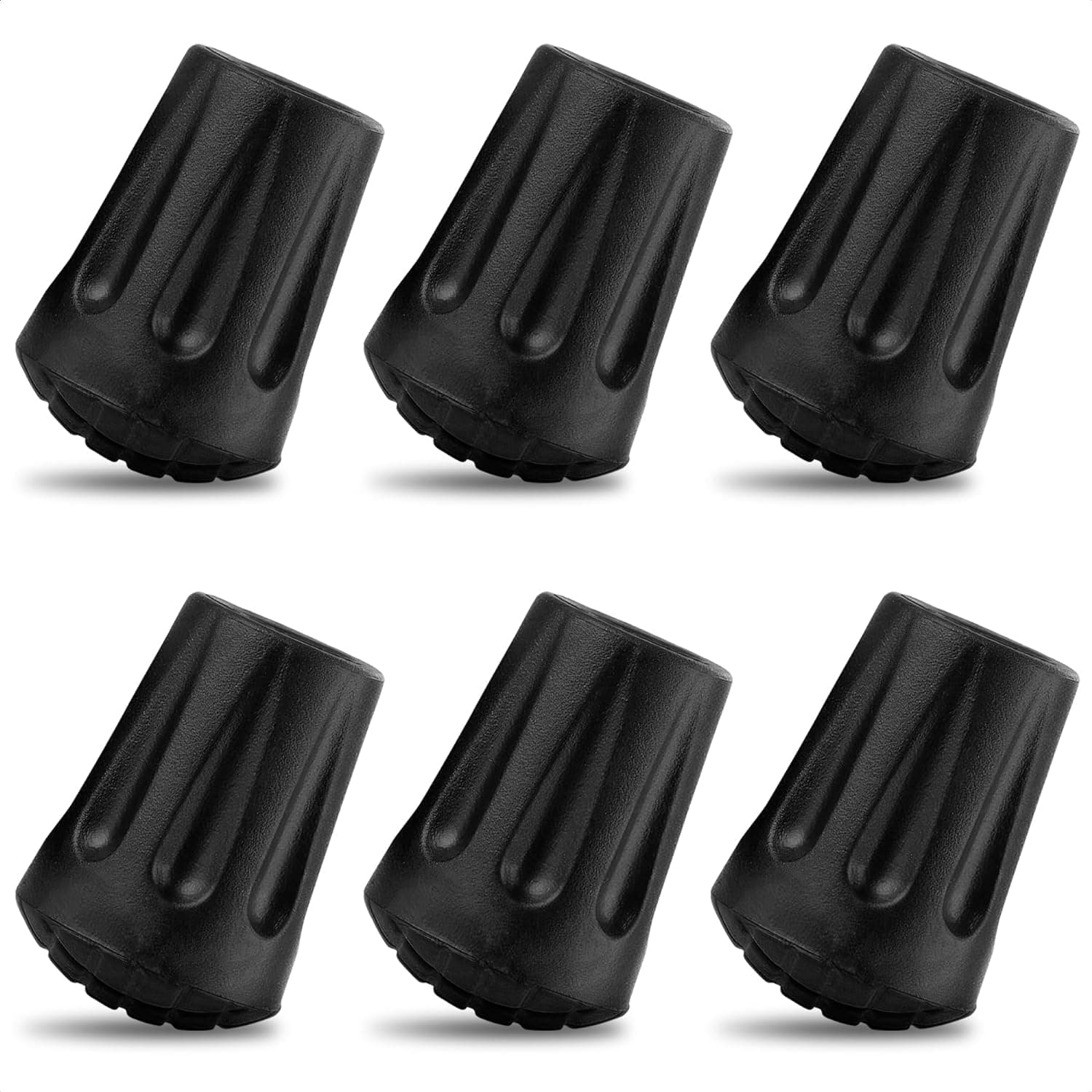 6Pcs Hiking Pole Tips Hiking Cane - Trekking Pole Tips for Walking Sticks Rubber Tips for Hiking Sticks - Collapsible Trekking Poles Hiking Canes - Hiking Pols Lost or Worn Standard Pole Tips KSI