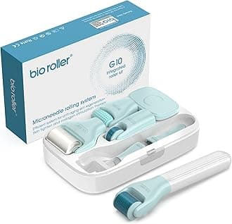 Derma Roller Kit for Face, Body and Hair, 10 in 1 Facial Beauty Rollers Skin Care Tools, Microneedle Roller with 9 Replaceable Heads and 1 Storage Case, Skincare Tools for Home