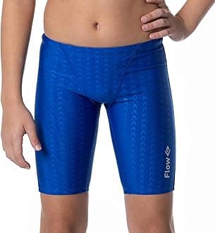 Flow Accelerate Swim Jammers for Boys - Size 21 to 32 Swimming Jammer Shorts in Black, Navy, and Blue