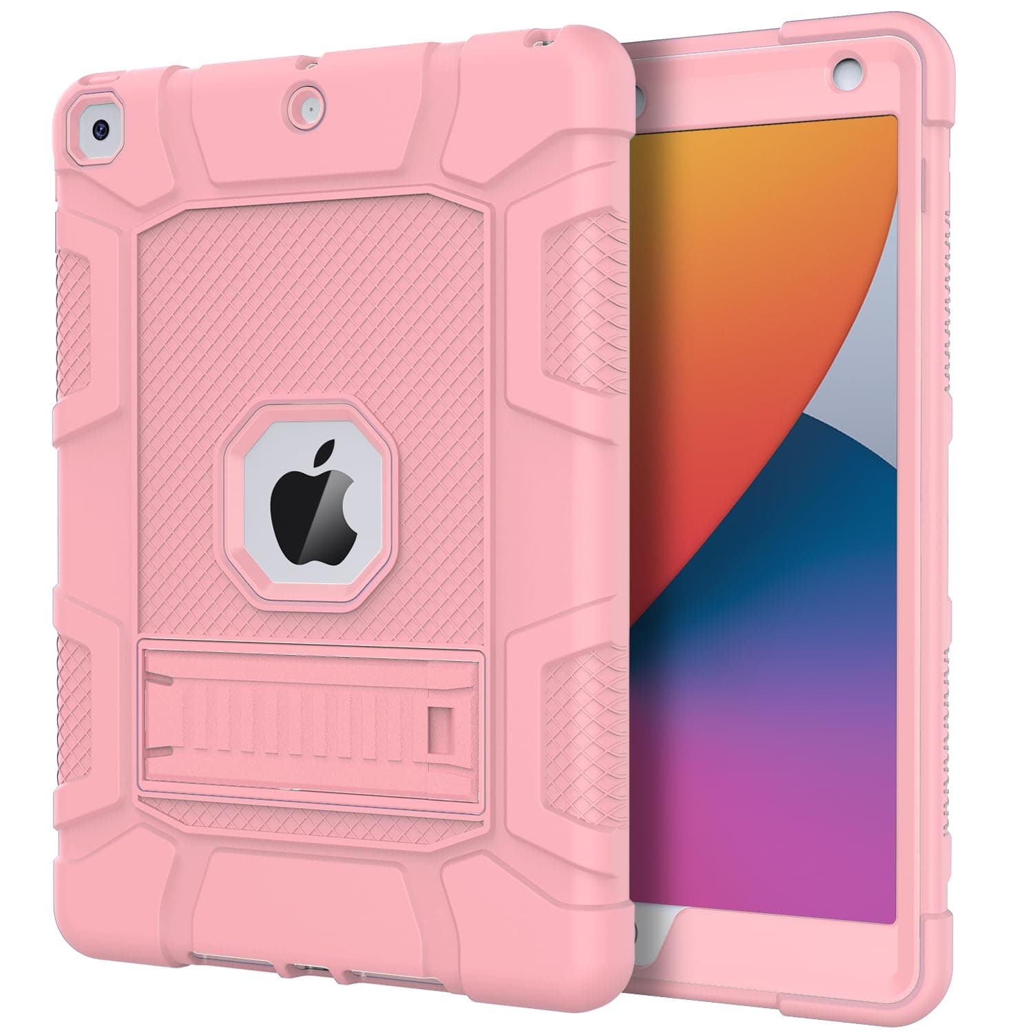 Case for iPad 9th Generation/iPad 8th Generation/iPad 7th Generation (10.2 Inch, 2021/2020/2019 Model), Slim Heavy Duty Shockproof Rugged Protective Case for iPad 10.2 inch (Rose Gold)
