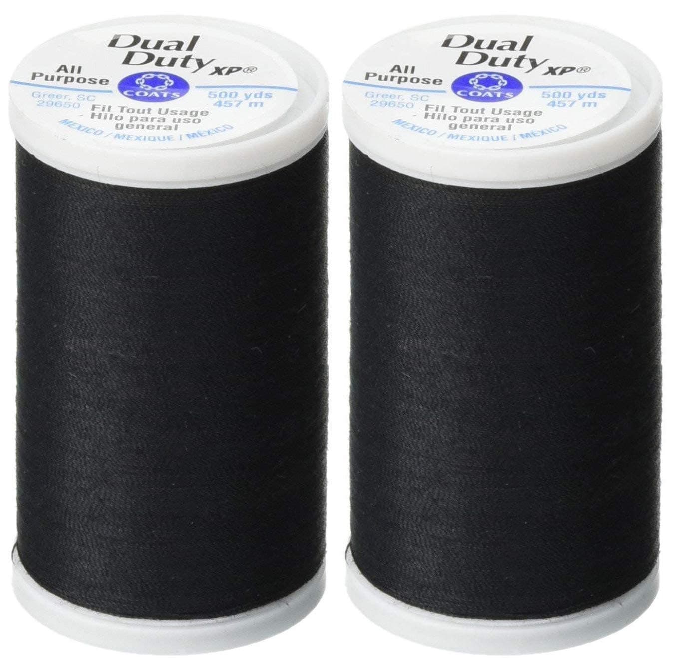 Coats & Clark Black 2-Pack - - Dual Duty XP General Purpose Thread, 500-Yards Each, Black
