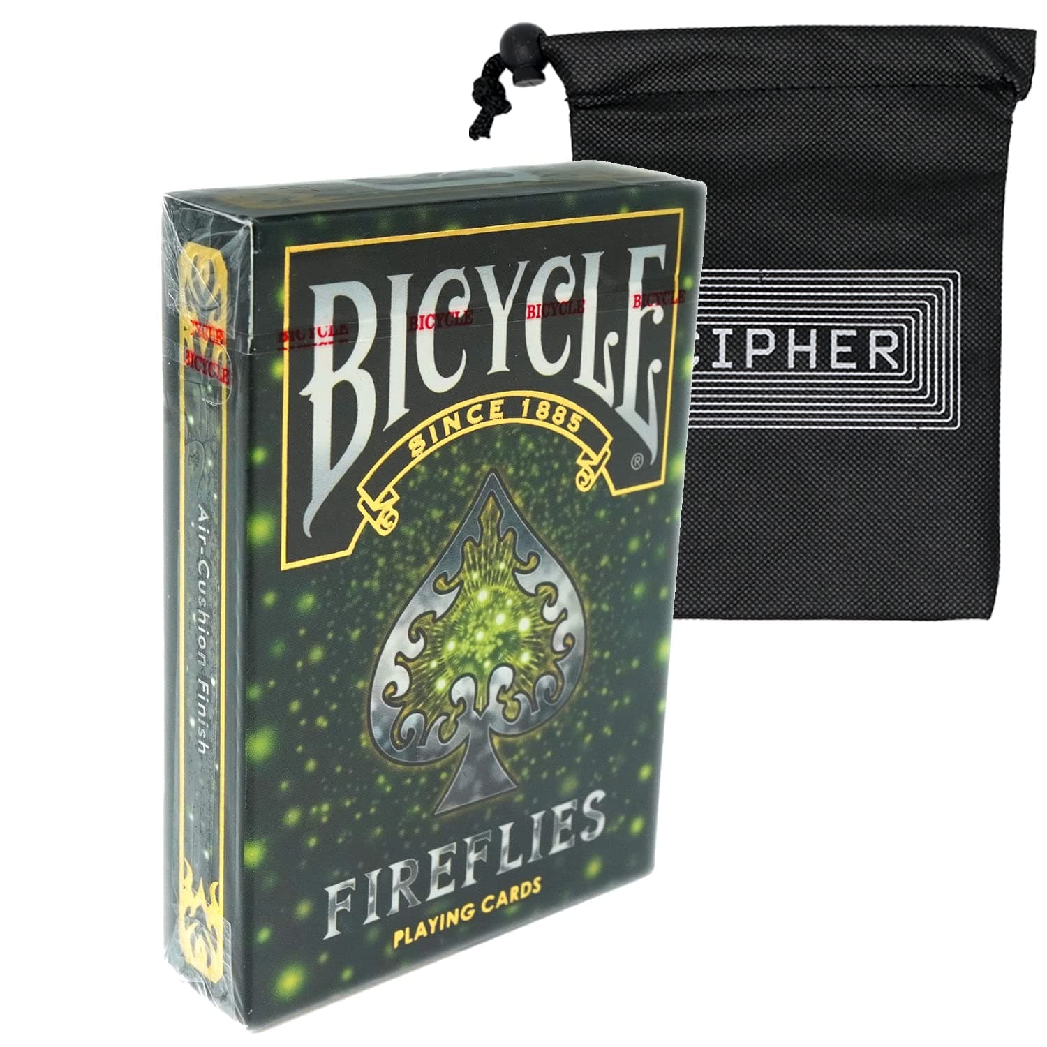 Bicycle Fireflies Playing Cards - Fully Custom Poker Sized Cards - Includes Cipher Playing Cards Bag