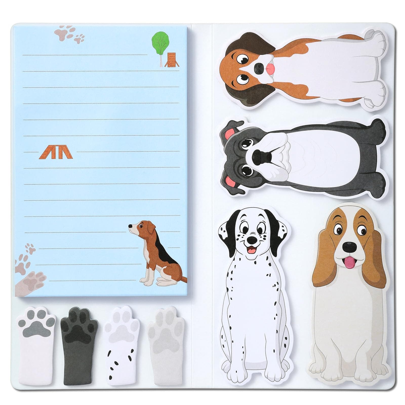 Hommie Dog Sticky Notes Set, Planner Sticky Note Dividers Tabs 300 Sheets, Cute Animals Shape Markers Flags Self-Stick Memo Pads for Dog Lovers Home Office School Supplies