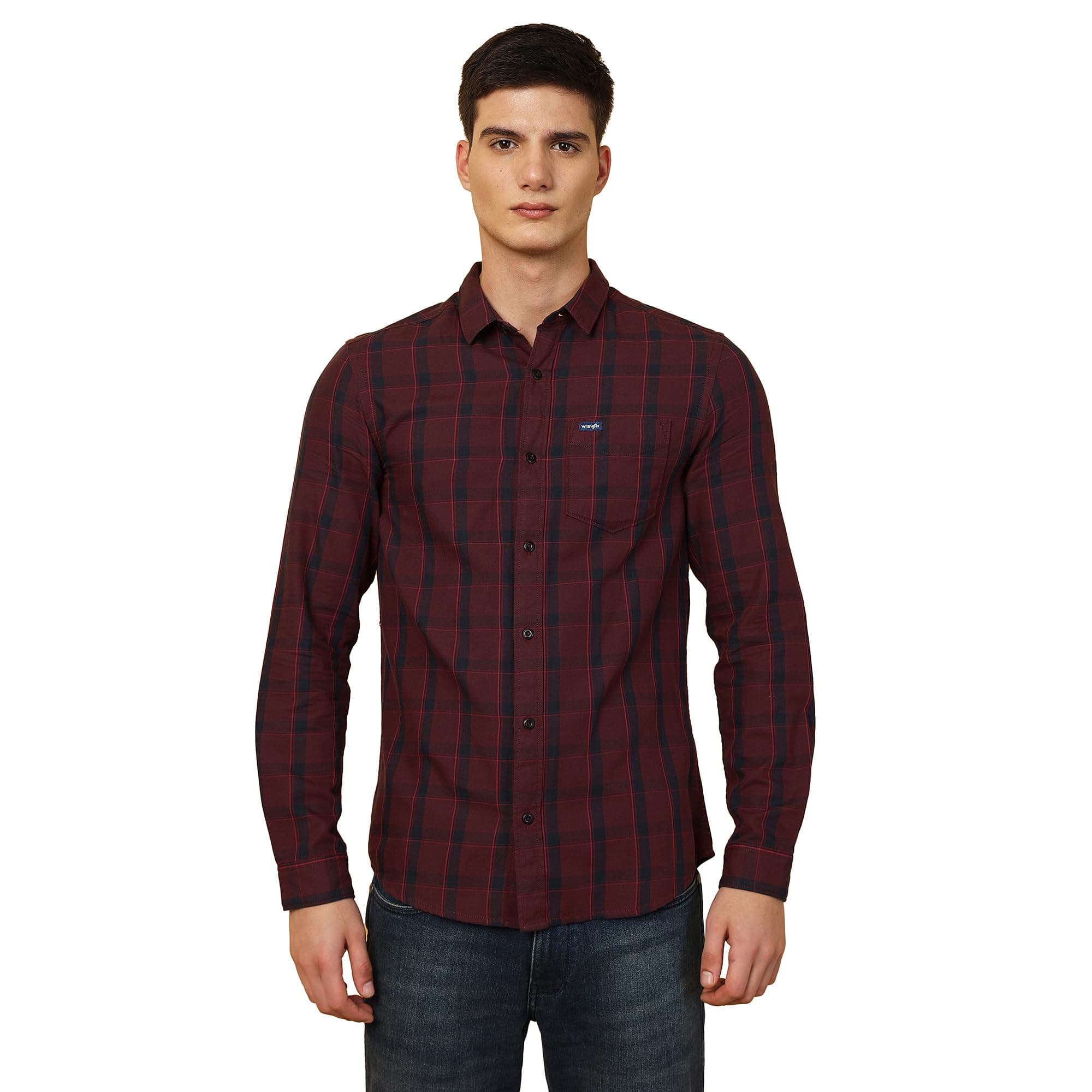 WranglerMen's Checkered Blue Shirt