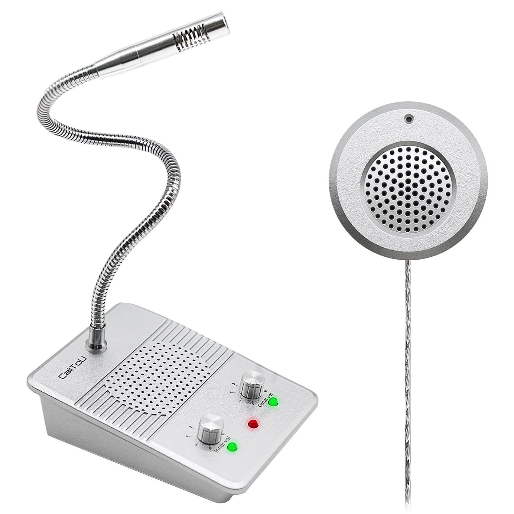 CallToU Window Speaker Intercom System,Anti-Interference Intercommunication Talk Through Glass Window,Intercom System for Business,Bank,Office,Hospital,Counter,Store,Station,Medical Center