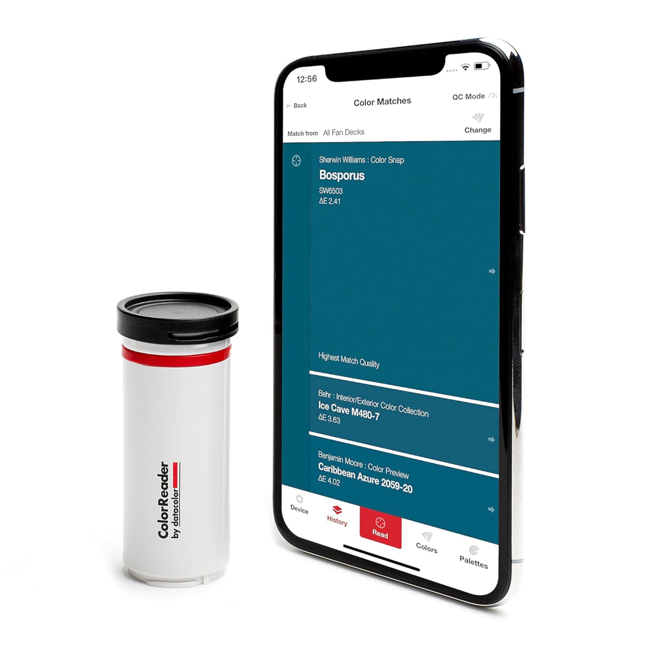 ColorReader: Colour measuring device for digital colour determination, compatible with over 20 brand colour fans from RAL, Farrow & Ball, Sikkens, Valspar, Rust-Oleum (approx. 20000 colours)