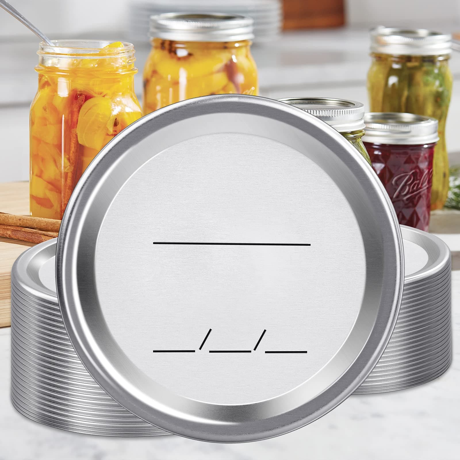 Regular Mouth Canning Lids - 102-Count Mason Jar Lids Regular, Canning Jar Lids for Kerr and Ball Canning Jars, Premium Metal Lid Split-Type with Airtight Seal and Leak proof, Use for Food Storage