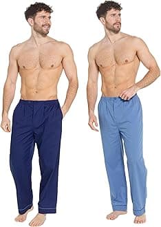 INSIGNIA 2 Pack Mens Traditional Pyjamas Trousers Bottoms