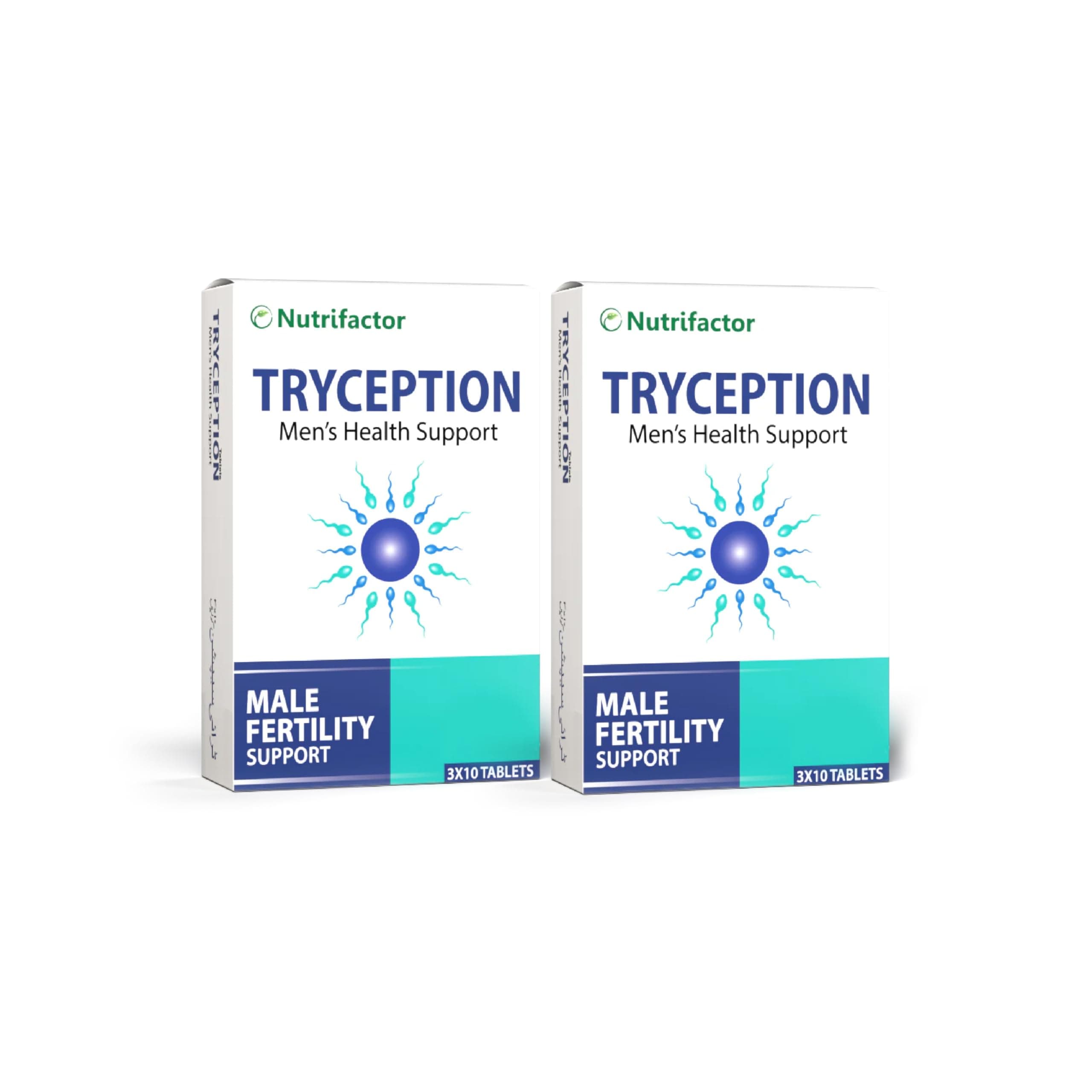 Nutrifactor Tryception Men’s Fertility Support, Boosts Sperm Count & Motility, Enhances Testosterone, Energy & Vitality, with Maca Root, Zinc, B12 & Selenium, 30 Vegan Capsules | Buy 1, Get 1 Free
