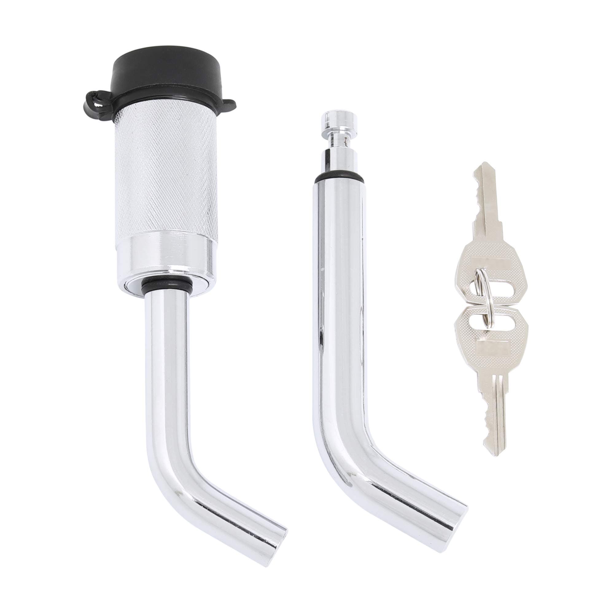 Hitch Lock Pin, Trailer Hitch Lock, Tow Hitch Lock, Locking Trailer Hitch Pin, ONLTCO Steel Chrome Plated Dual Bent Pin Head Receiver Lock 1/2" and 5/8" for Class I, II, III, IV, V