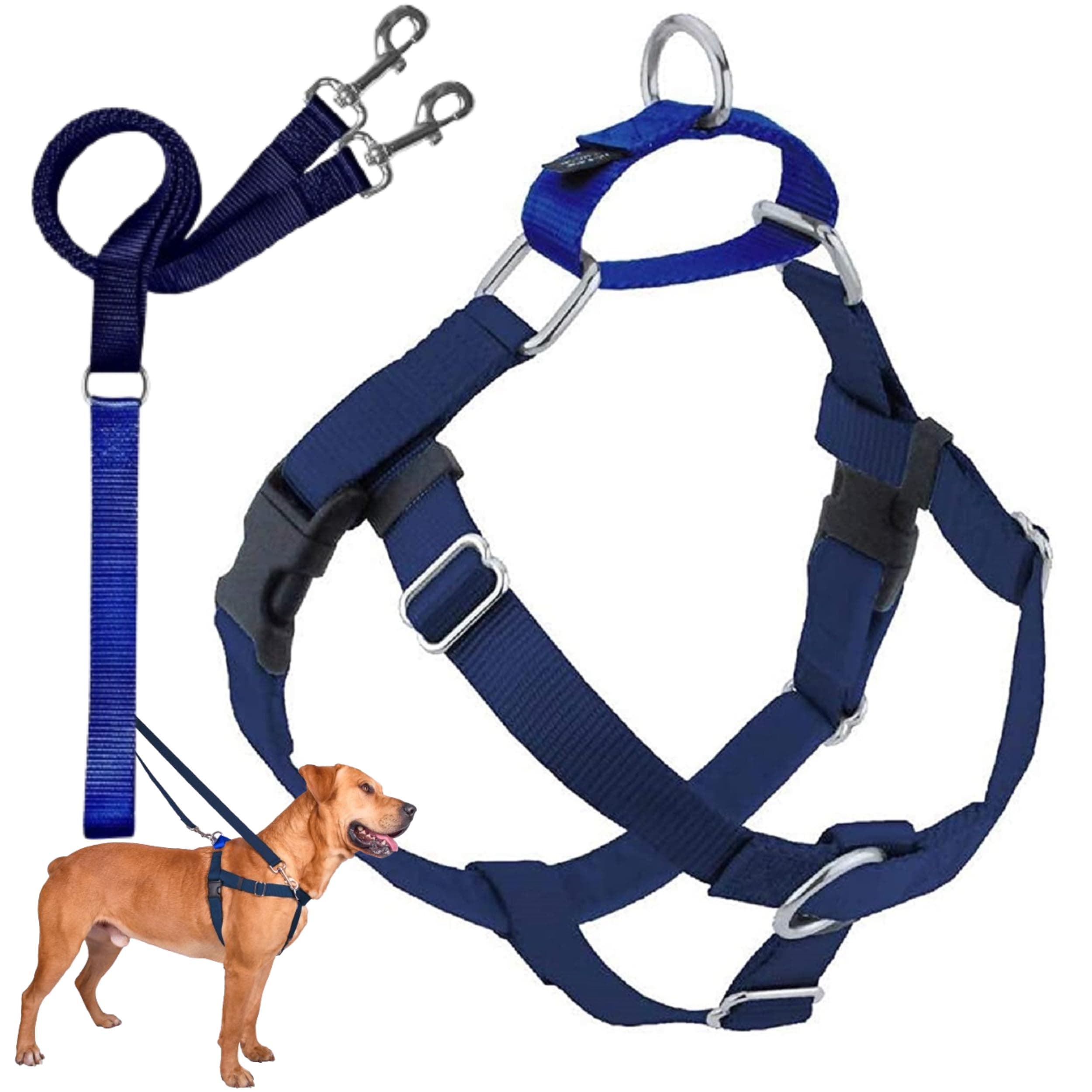 2 Hounds Design Freedom No-Pull No Leash Harness Only, 5/8-Inch, Medium, Navy Blue