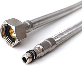 2X M8 (8mm) X 1/2 BSP Flexible Tap Connectors (300mm) Pair | Stainless Steel Braided Flexi Pipe Tails Hoses for Kitchen Bathroom Basin & Monobloc Mixer Taps | Durable & Water Leakproof