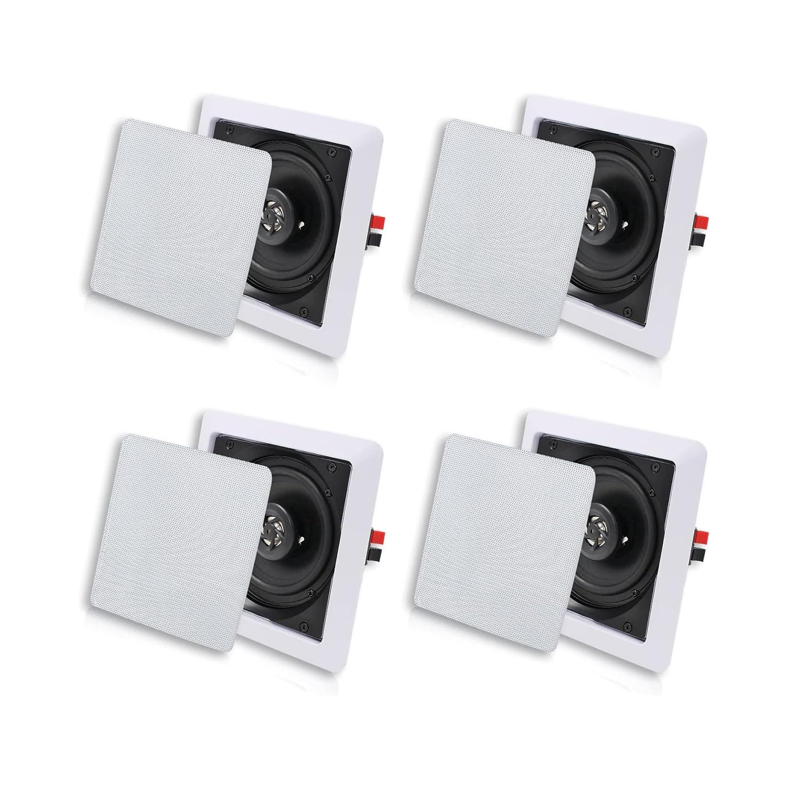 Herdio Bluetooth Ceiling Speakers, 320W 5.25 Inch Flush Mount in Wall Speakers Surround Sound System, Perfect for Home Theater, TV, Bathroom, White, 2 Pairs