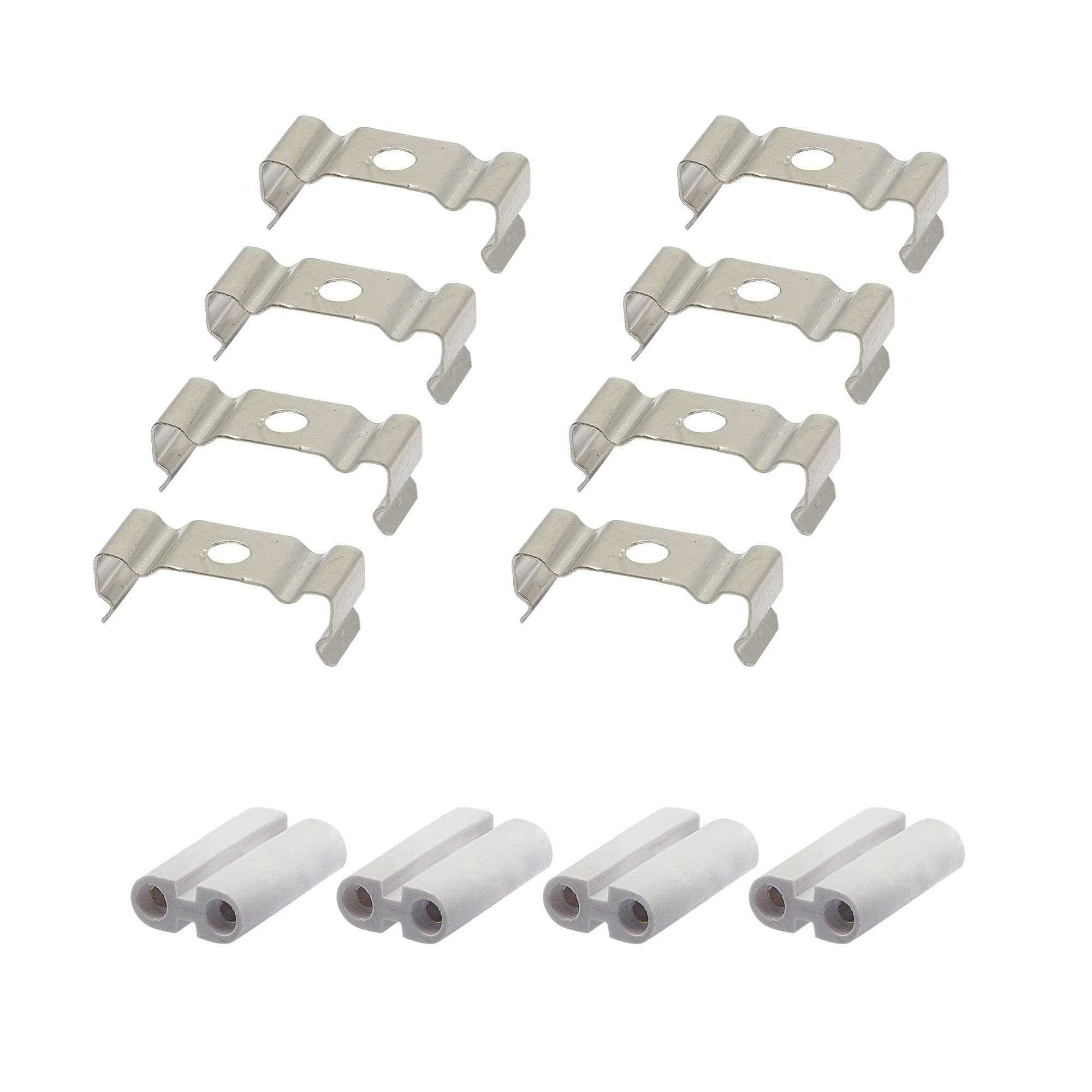 SinLoon T5 LED Light Bulbs 8 Clips Holder Bracket+2Pin 4 Connector Double End Fluorescent Coupler Plunger Lampholder for Lamp Socket Shop Light Fixture, Led Ceiling Lamp(4-Pair 22mm)