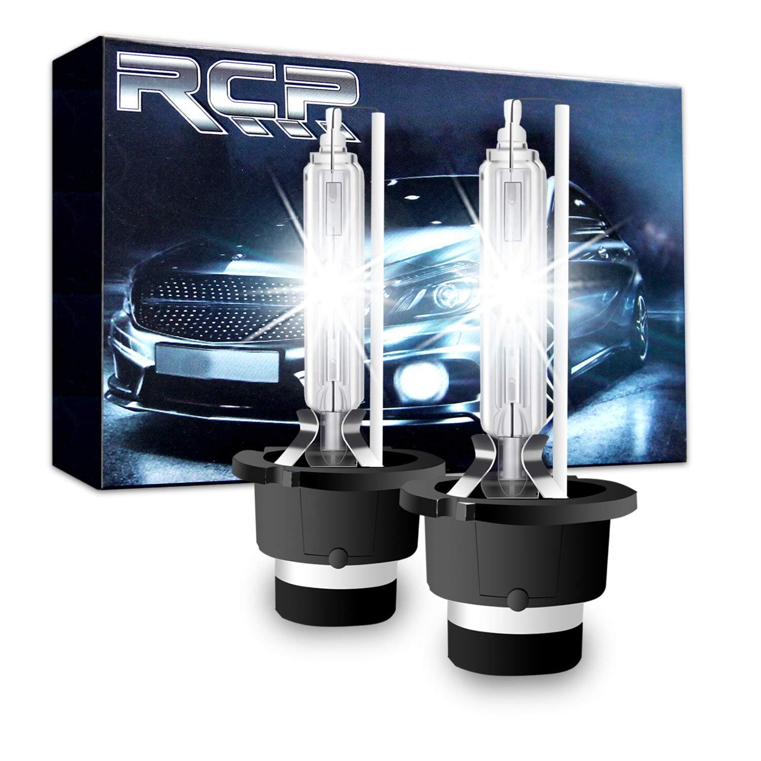 RCP - D4S6 - (A Pair) D4S/ D4R 6000K Xenon HID Replacement Bulb Diamond White Metal Stents Base 12V Car Headlight Lamps Head Lights 35W