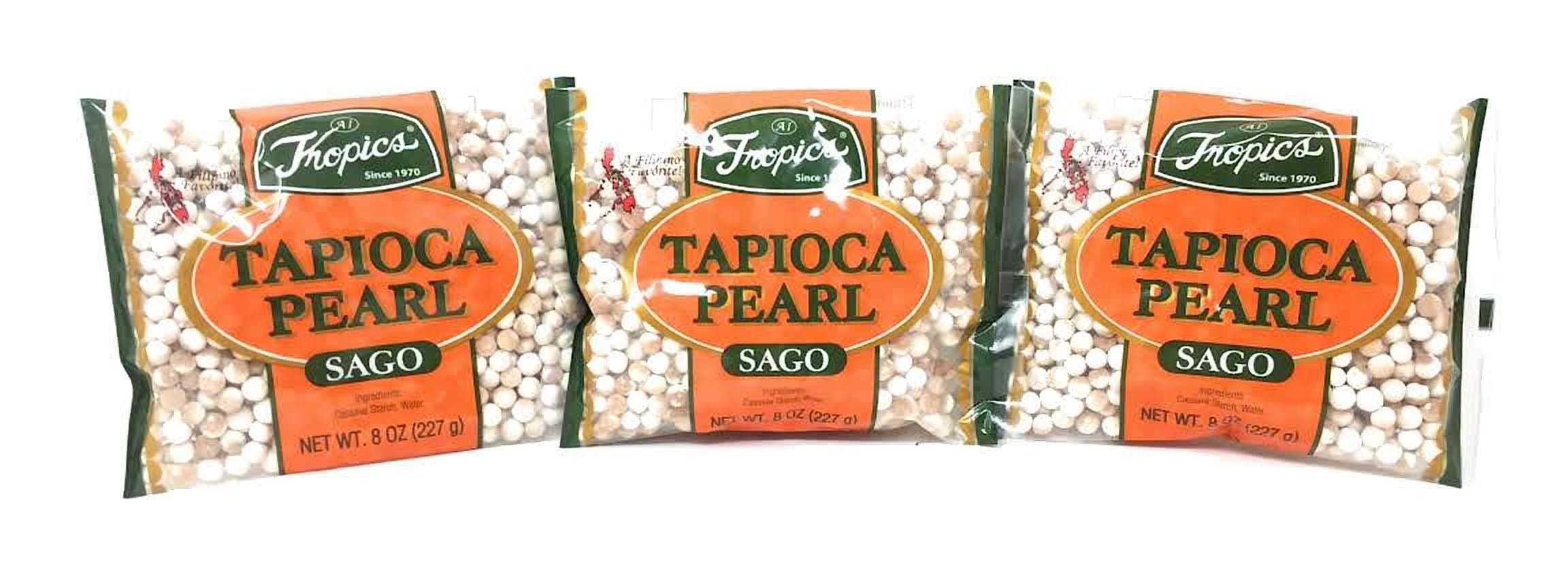 Tropics Tapioca Pearl Sago (Big), Net Wt. 8oz (227g) per Pack, 3 Pack