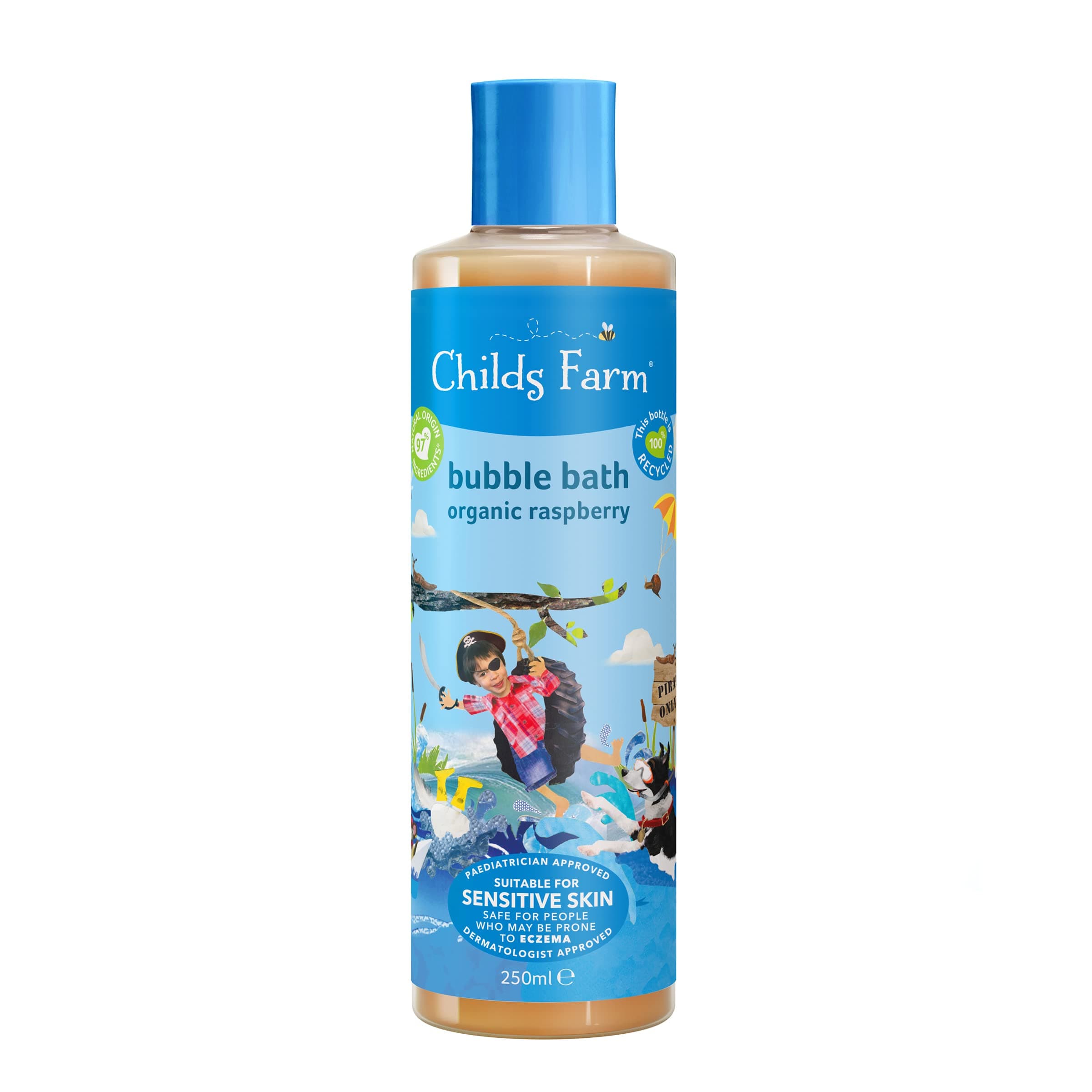 Kids Bubble Bath 250ml | Organic Raspberry | Gently Cleanses & Soothes | Suitable for Dry, Sensitive & Eczema-Prone Skin