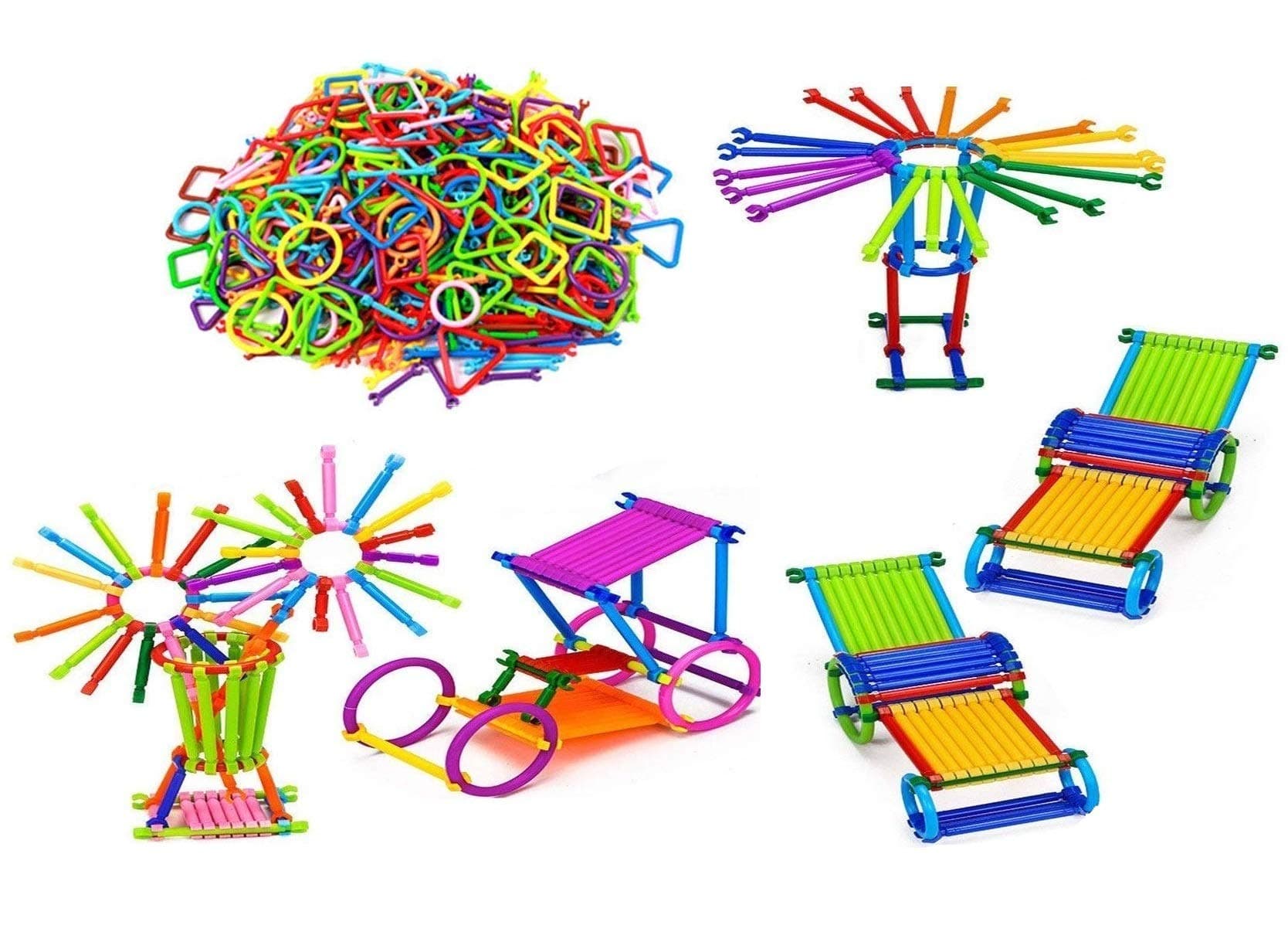 IndusBay® Stick Blocks for Kids - Creative Multi Coloured Educational Building Blocks Smart Stick Block Set with Different Shape Puzzle Game Set for Kids - Smart Sticks