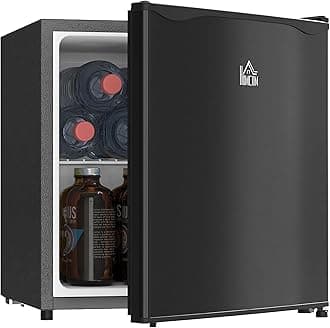 HOMCOM Mini Freezer Countertop, 1.1 Cu.Ft Compact Upright Freezer with Removable Shelves, Reversible Door for Home, Dorm, Apartment and Office, Black