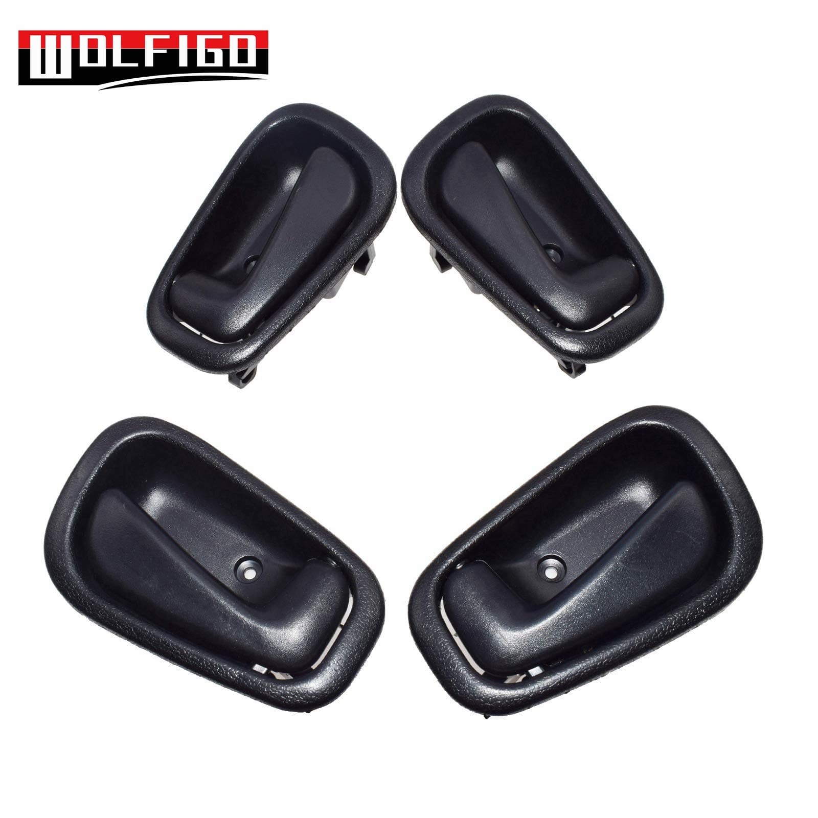 WOLFIGO Black New Inner Inside Door Handles Front Rear Left Right for Toyota Corolla Geo Prizm 98-02 6920502050B1,6920602050A