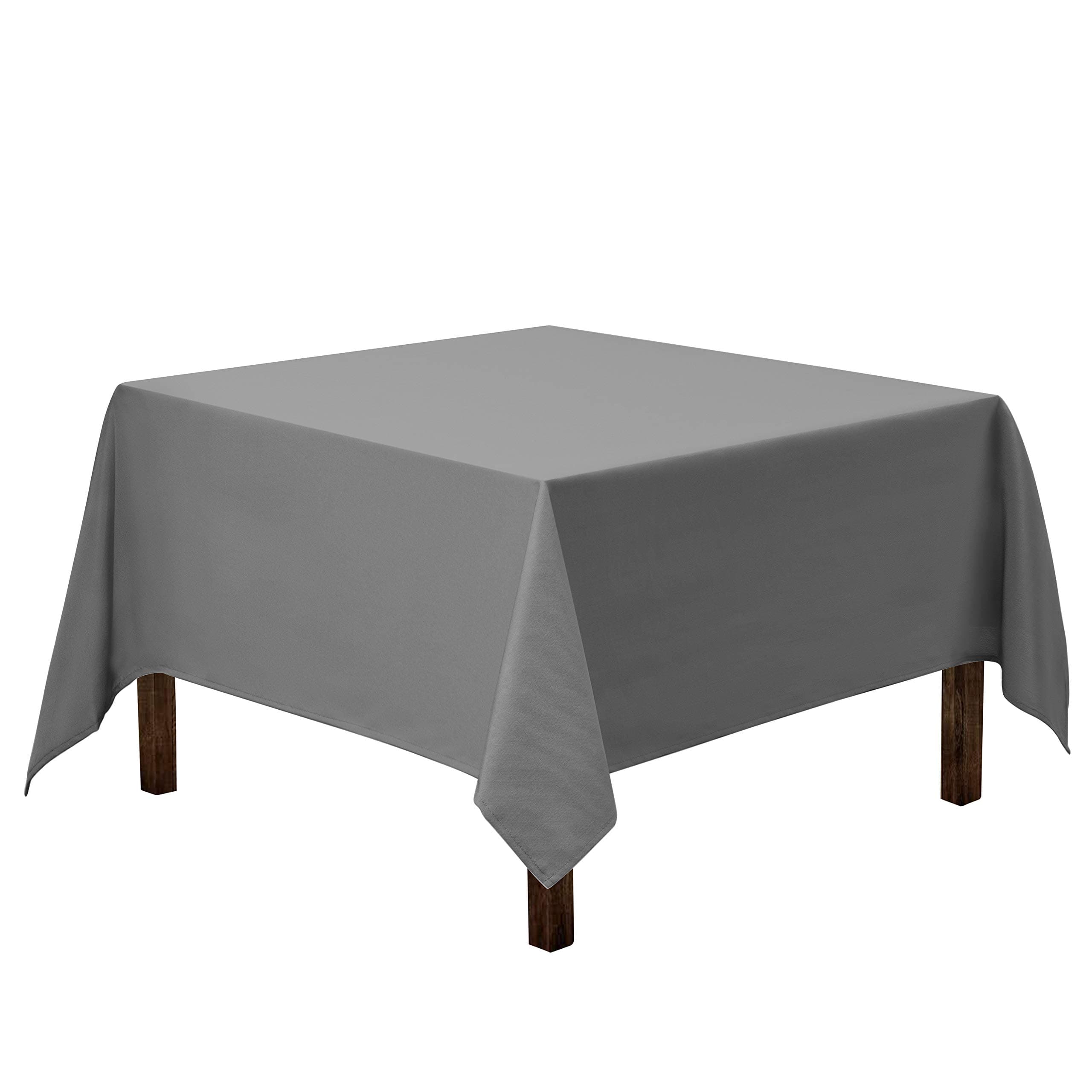 - Gee Di Moda Square Tablecloth - 52 x 52 Inch Charcoal Table Cloth for Small Square or Round Tables - Heavy Duty Washable Fabric - for Buffet Table, Holiday Party, Dinner, Wedding & Baby Shower