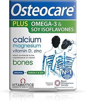 Vitabiotics Osteocare Plus 2-in-1 Formula - Calcium 800mg with Vitamin D3, Magnesium, Zinc, and Omega-3 | Bone Health and Immunity Multivitamin Supplement for Men and Women - 90 Tablets