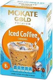 Mokate Gold Iced Coffee Drink Caramel 1 Box 8 Sachets 120g