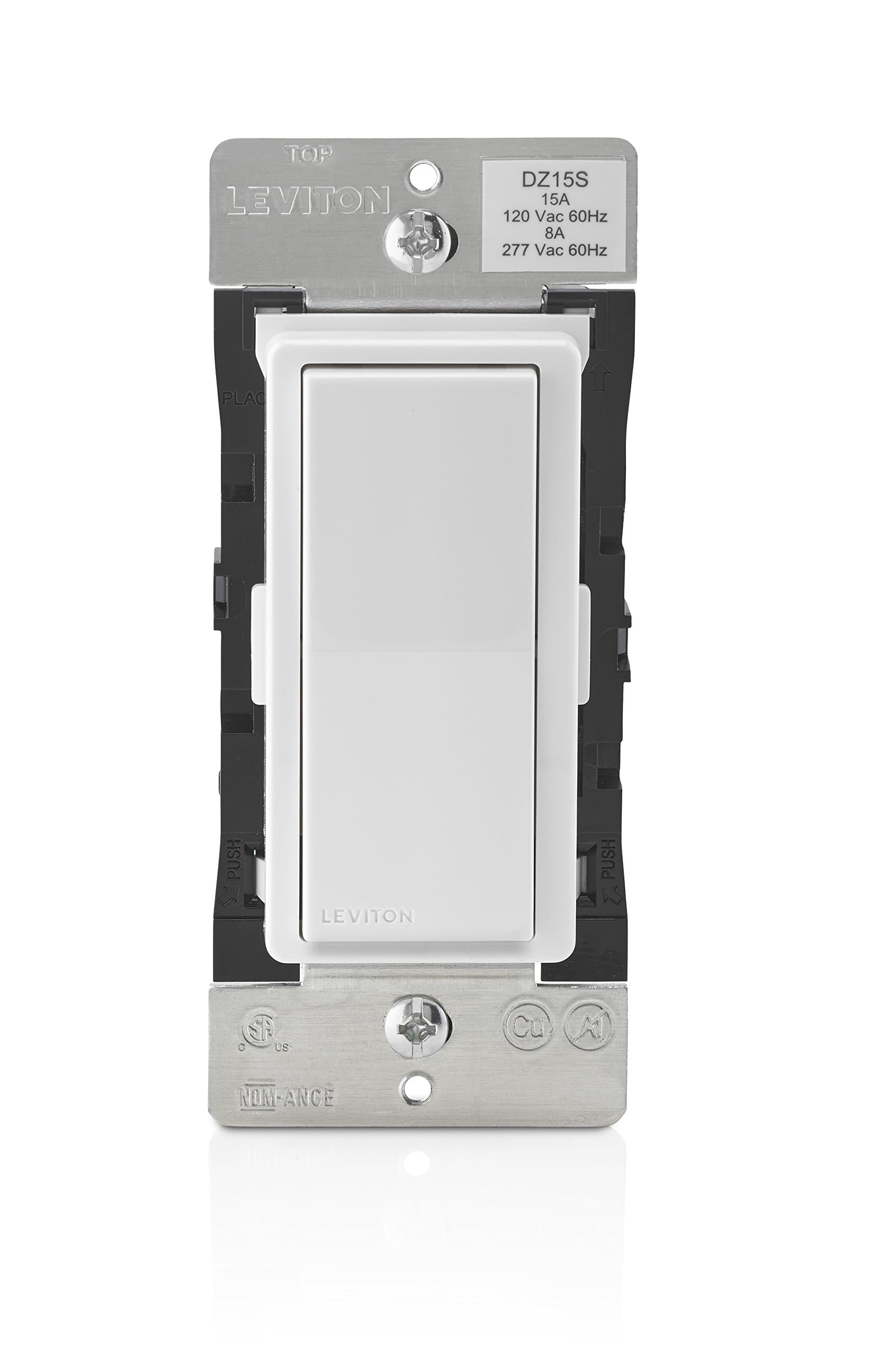 Leviton Decora Smart Switch with Z-Wave Technology, DZ15S-1BZ, White with Ivory and Light Almond Faceplates