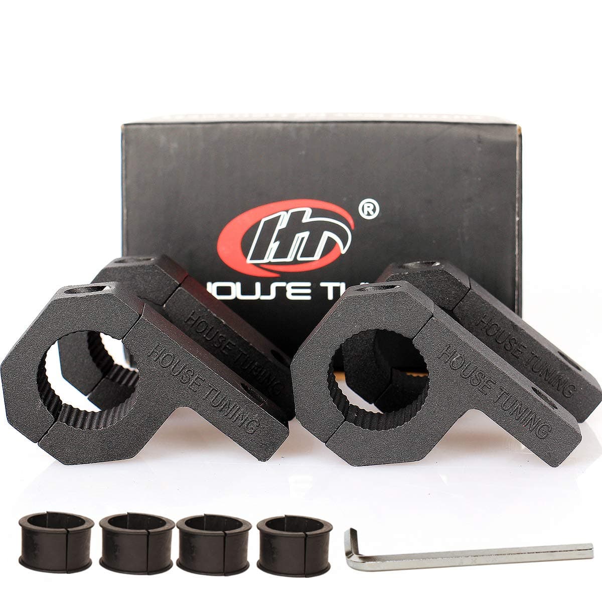 House Tuning 4pcs 3/4 inch Light Mount Bracket for 0.75" Tube Clamp 19mm Roll bar Clamp Brackets (Include 4 Clamp)
