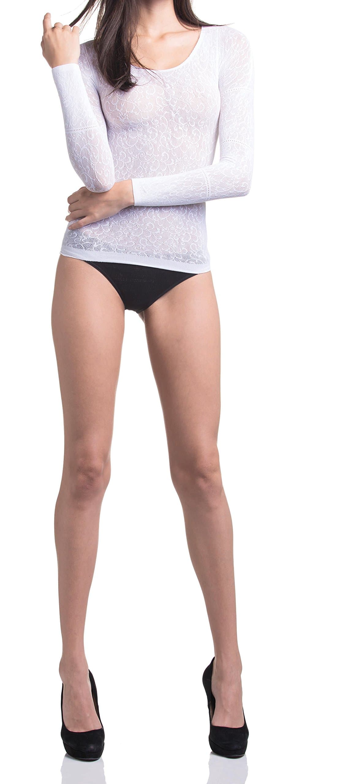 Second Skin Women's Lace Microfiber Long Sleeve