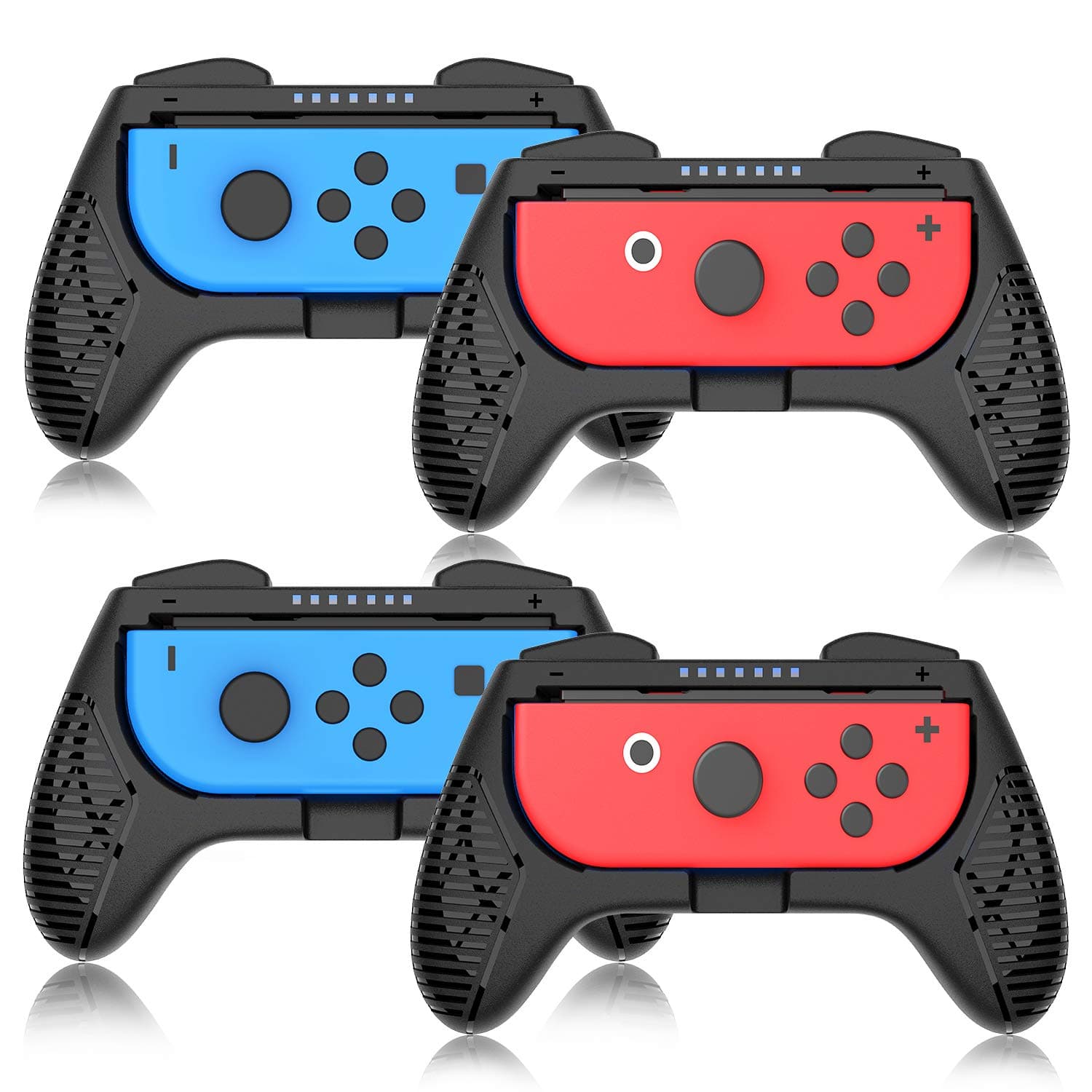 Grip for Switch Controller - 4 Pack Switch Controller Game Grip Handle Kit Fit for Joy Con Controllers (Black)