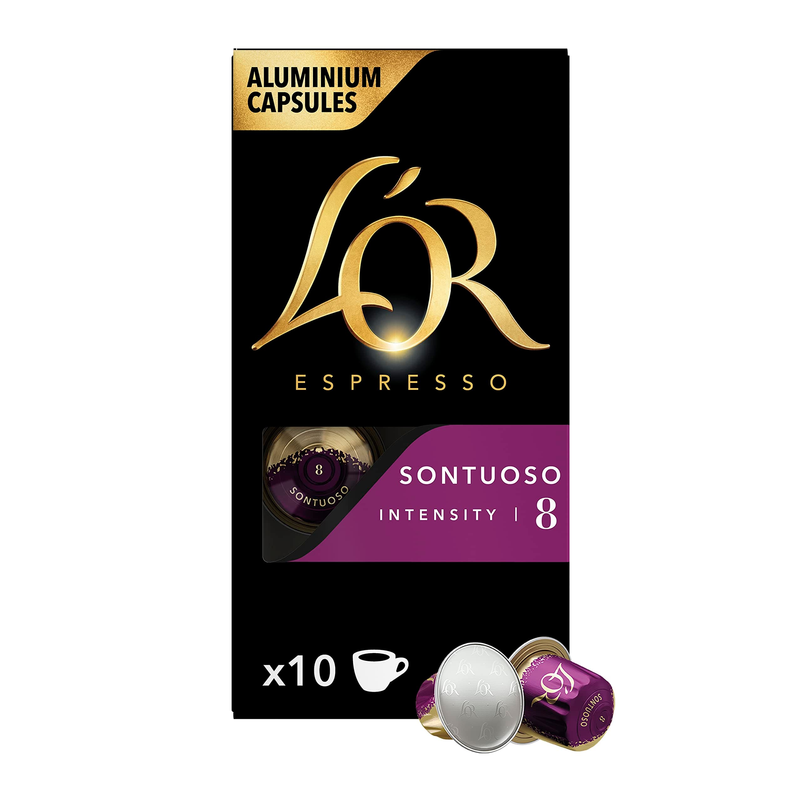 Espresso Coffee - Sontouso - Core Collection - Intensity 8 - Medium Roast - 10 Aluminium Capsules Compatible with Nespresso Original Machine (Pack of 1)