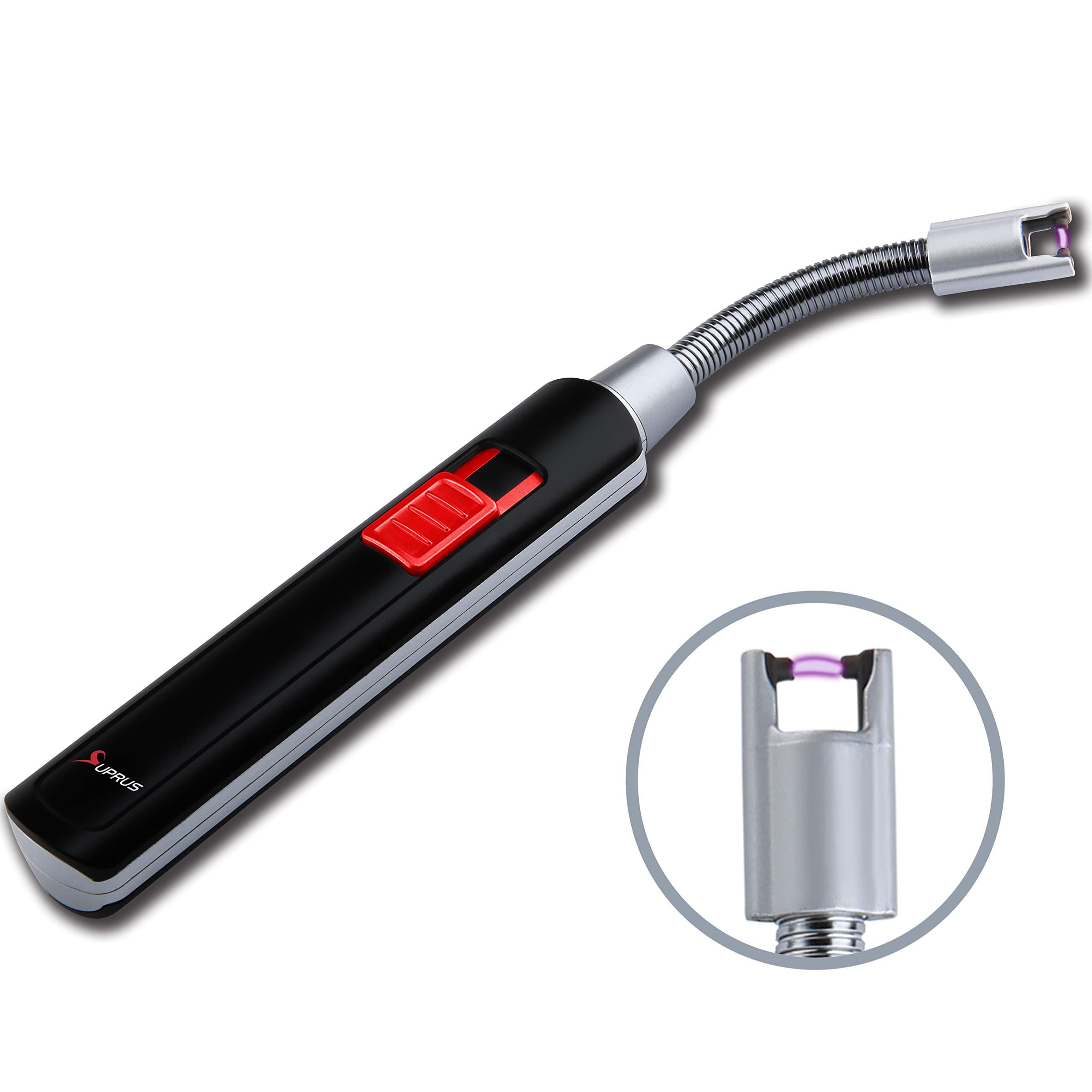 SUPRUS USB Candle Lighter Flexible Elbow 8.66Inch Arc Lighter Rechargeable Flameless Coil Lighter Windproof Perfect for Gas Stove Camping BBQ Party Gift Box