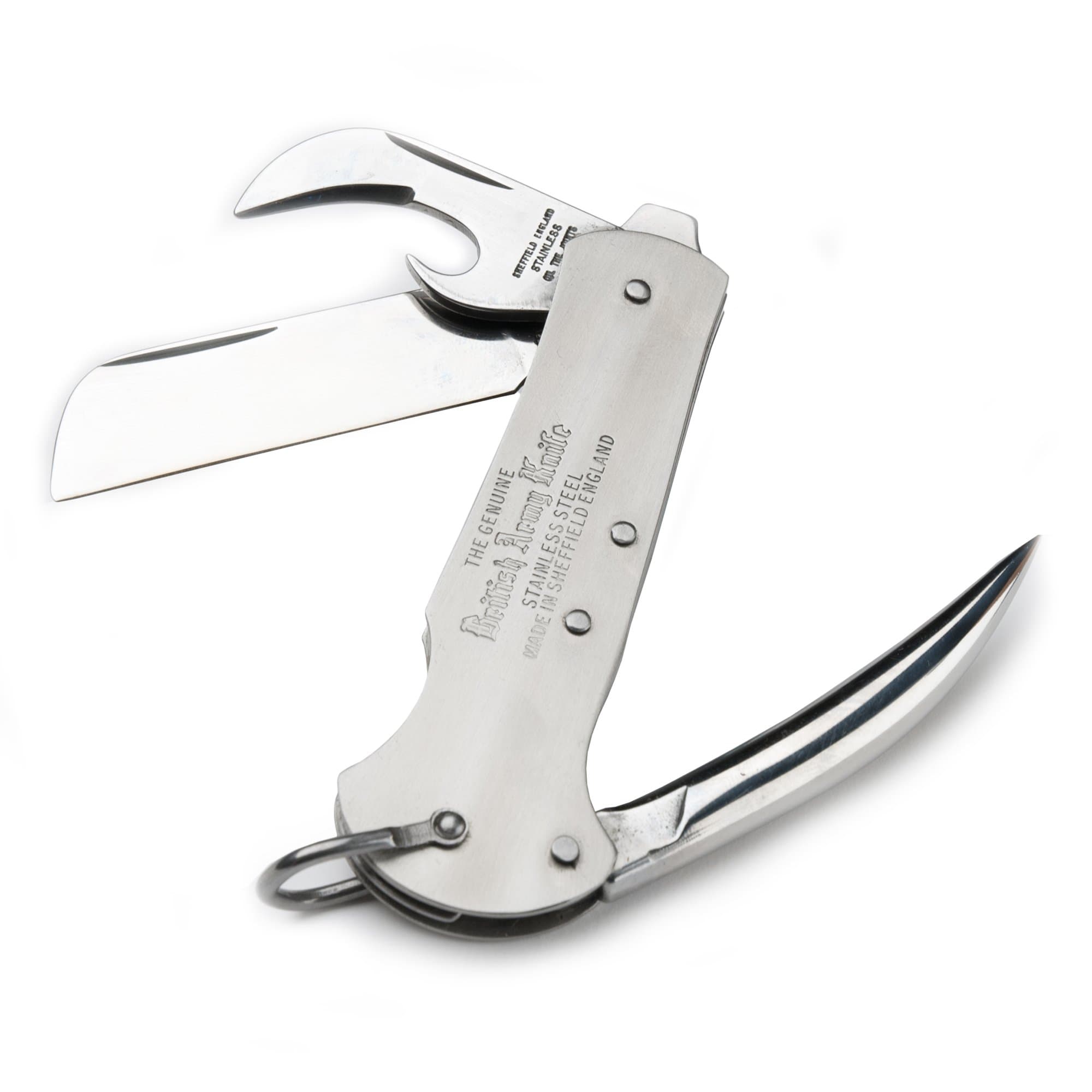 Kings County Tools British Navy Knife with Marlinspike | 2-1/4" Sheepsfoot Style Blade | Great for Rope Work | All Steel Construction | Made in England