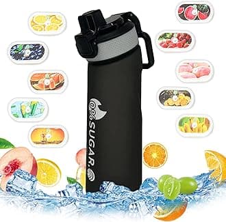 FychuoWater Bottle, 700ml BPA Free Drinking Bottles with 10 Random Flavour Pods Scented 0 Sugar Calorie, Water Cup with Straw for Gym School Outdoor, Matte