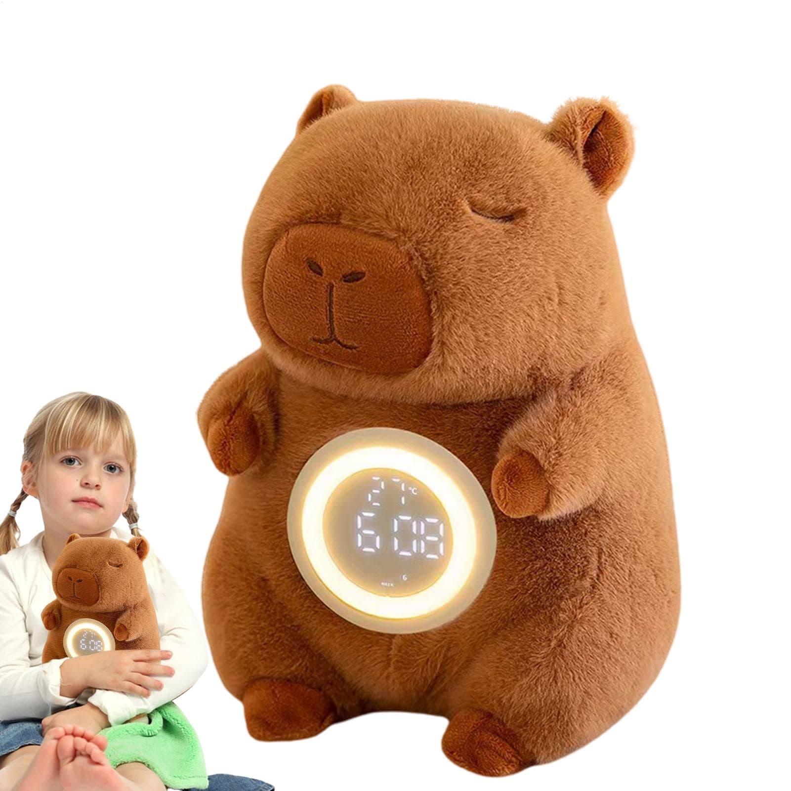 Soft Plush Alarm Clock, Kid-Friendly Digital Alarm Clock, Cute Table Lamp with Alarm, Fun Alarm Clock for Kids Room, Plush Night Light Lamp for Teens, Digital Alarm Clock with Lamp, Toddler Alarm