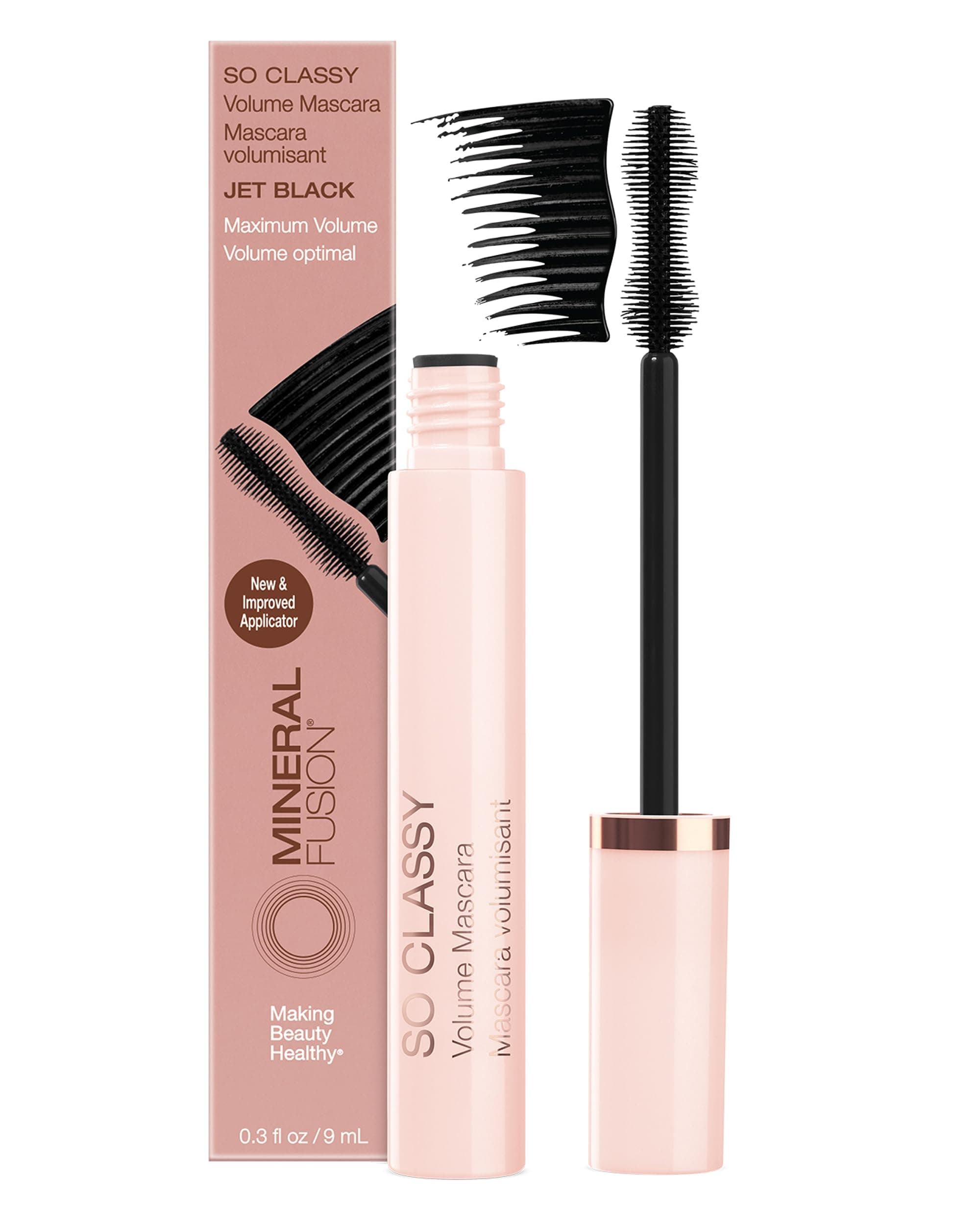 So Classy Volume Mascara (Black) - Voluminous Formula For Appearance of Fuller Lashes - Hypoallergenic, No Flaking or Caking, Smudge-Proof Formula - With Peptides & Vitamin B