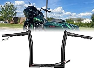 Black PREWIRED 1.5" Fat Ape Hanger Handlebar 16" Rise Compatible With Harley Road Glide & Road Glide Special & Road Glide Ultra