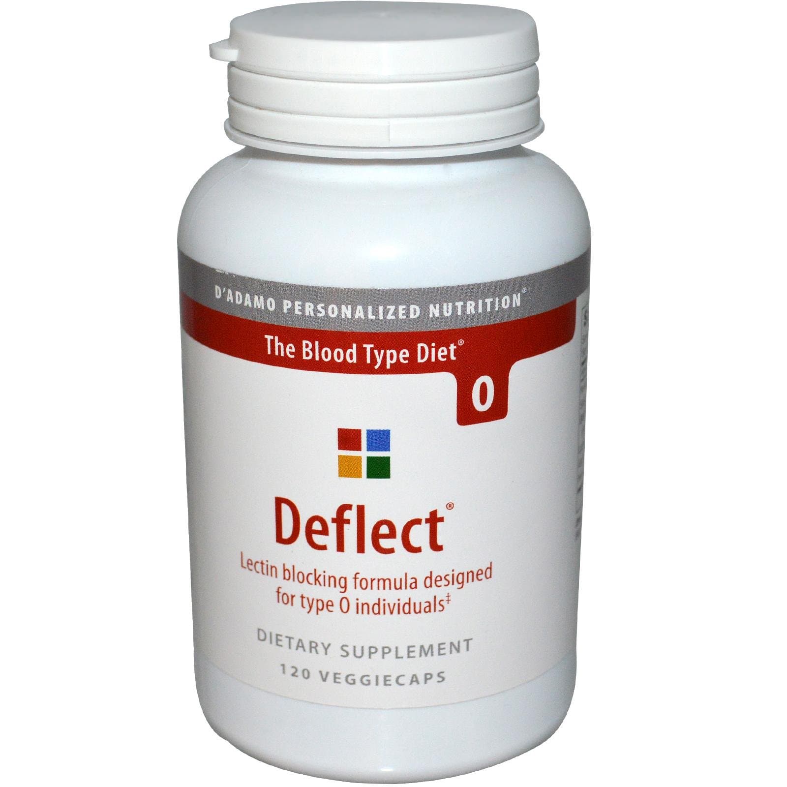 D'adamo, Deflect, Lectin Blocking Formula, The Blood Type Diet 0, 120 Veggie Caps