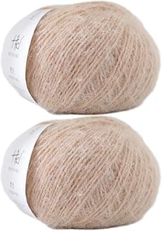 - Snowbaby Wool Acrylic Blend Long Pile Yarn,(Worsted) Warm and Luxurious Fuzzy Yarn for Knitting and Crocheting DIY Hats Scarves Sweaters, 2 * 3.52oz/100g 207yds(02-Wheat)