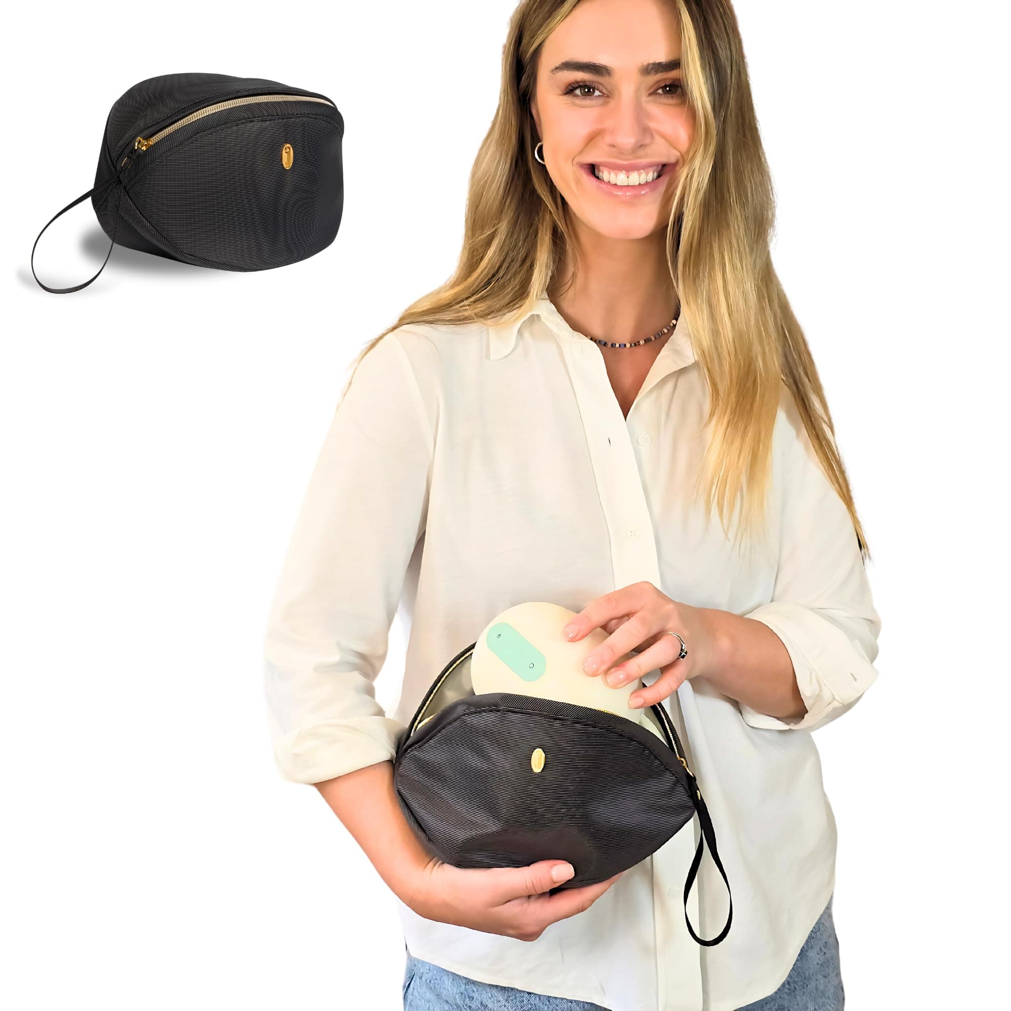 Wearable Breast Pump Bag for Working Moms, Case for Willow and Elvie Wireless Pumps - Idaho Jones | Mini Breastpump Bag Pouch, Hands Free Breast Pump Storage Bag for Pumping Bag, Diaper Bag or Handbag