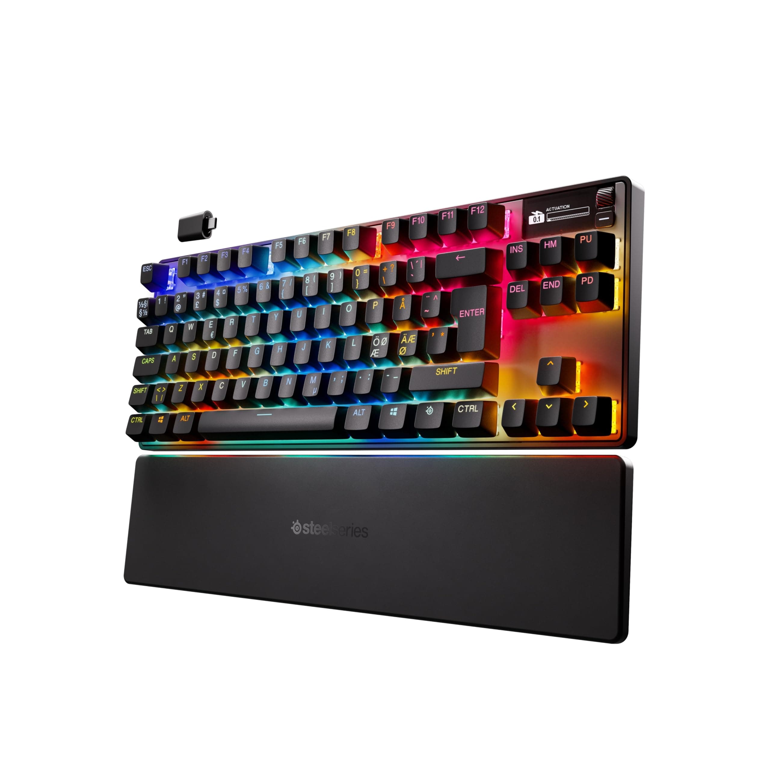 Apex Pro TKL Wireless Gen 3 - Wireless Gaming Keyboard - Adjustable Actuation Hall Effect Switches; Game-Ready Presets - Rapid Trigger, Protection Mode, Rapid Tap/SOC - Nordic QWERTY