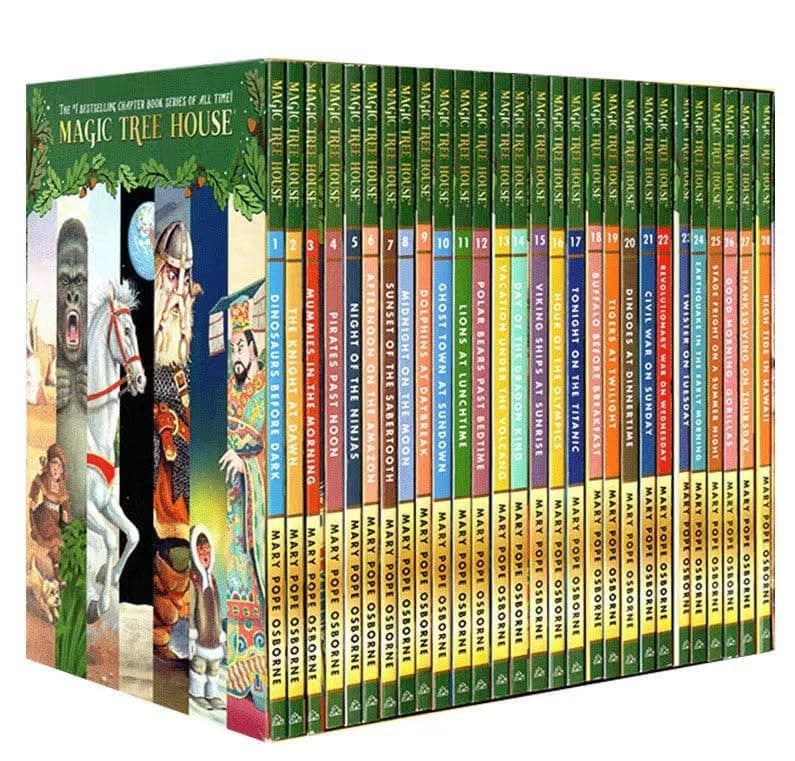 Magic Tree House 28 Series Paperback with Box The Magic Treehouse 1-28 Set Complete Collection Early Childhood Education Materials