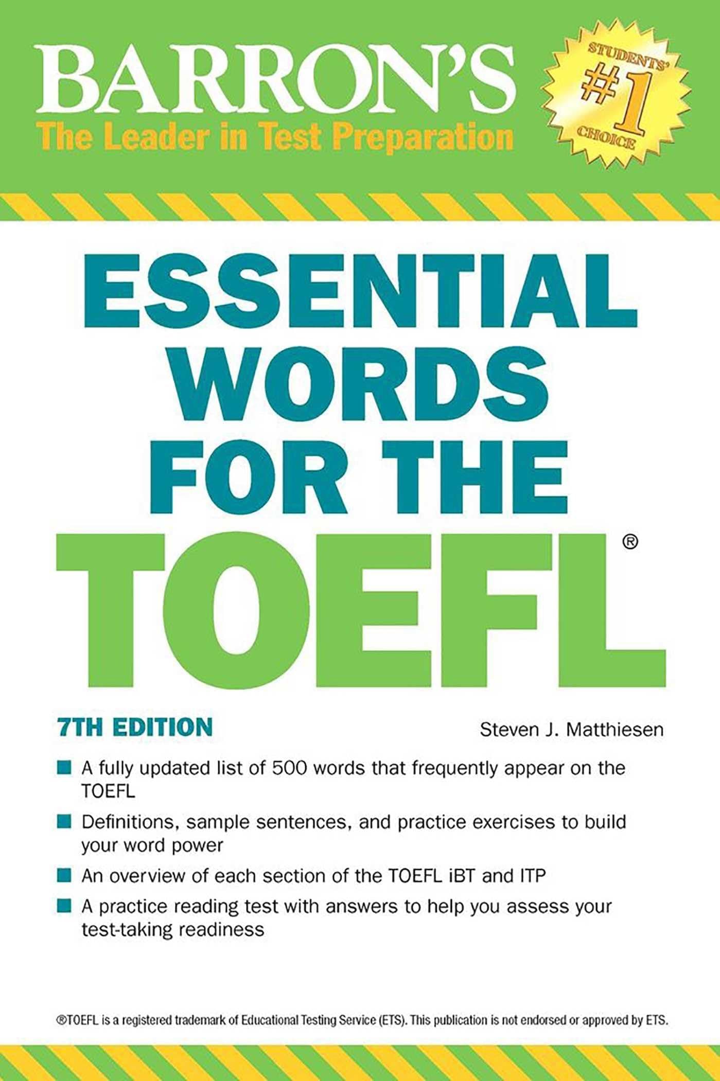 Barrons Educational Series Essential Words for the TOEFL