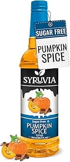 Syruvia Sugar Free Pumpkin Spice Coffee Syrup, Flavored Syrup for Drinks, Lattes, and Desserts – 25.4 fl oz