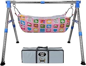 A TO Z HUB Boy's and Girl's Portable Folding ghodiyu, with Free Cotton Cloth. (Super Folding Nri (Blue))