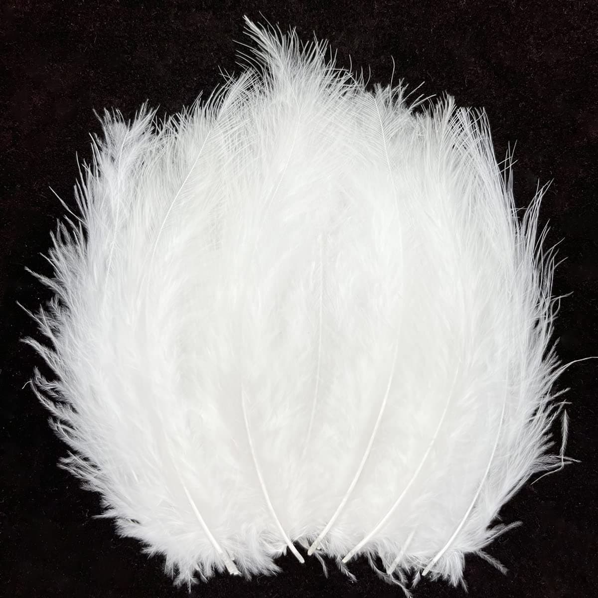 Rubyhia Natural White Ostrich Feathers, White Wedding Feathers, Safe and Non Toxic, Soft and Fluffy, Easy To Use, Can Be Used To Decorate Weddings, Parties, Home, Flowers, Masks, Etc, 10Pcs, White