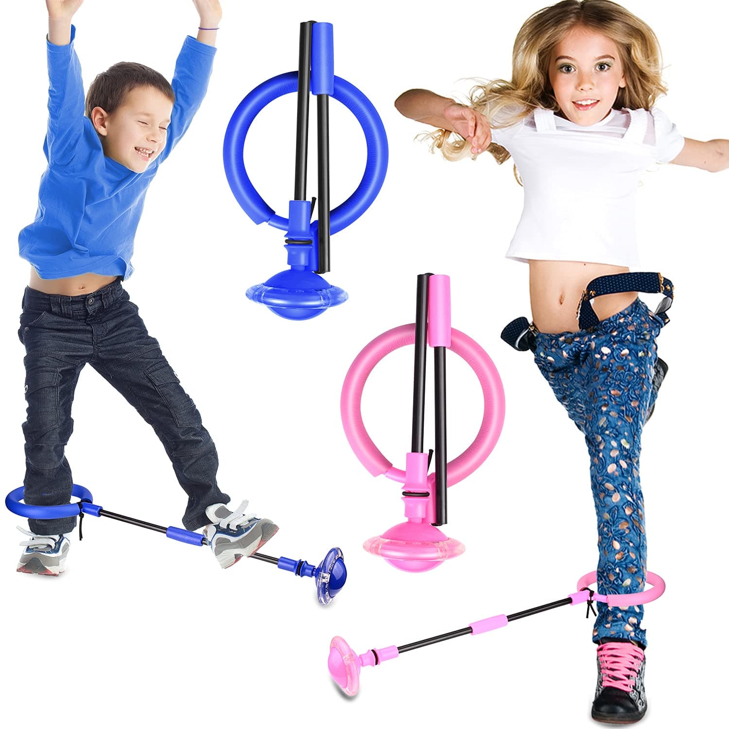 Jump Skip it Ball, Ankle Skip Ball Foldable for Kids Boys Girls Outdoor Playing Flashing Colorful Sports Swing Ball